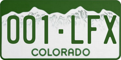 CO license plate 001LFX