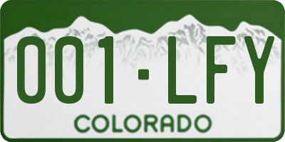 CO license plate 001LFY