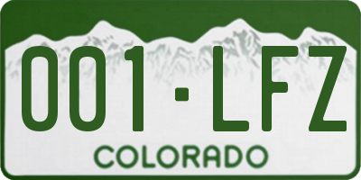 CO license plate 001LFZ