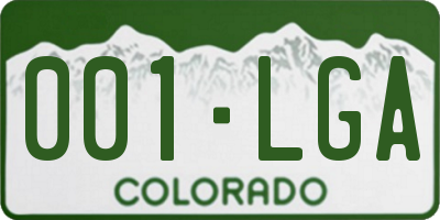 CO license plate 001LGA