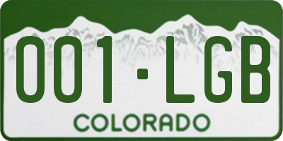 CO license plate 001LGB