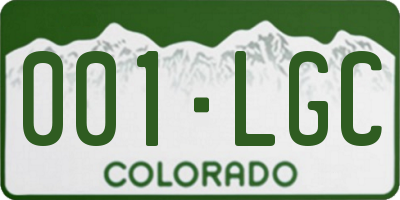 CO license plate 001LGC