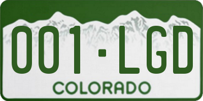 CO license plate 001LGD