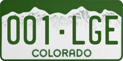 CO license plate 001LGE