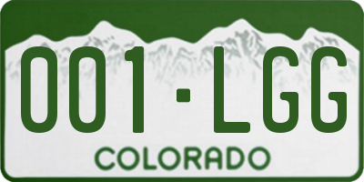 CO license plate 001LGG