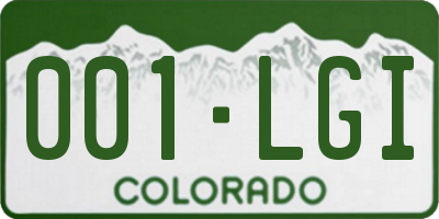 CO license plate 001LGI