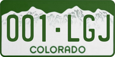 CO license plate 001LGJ