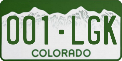 CO license plate 001LGK