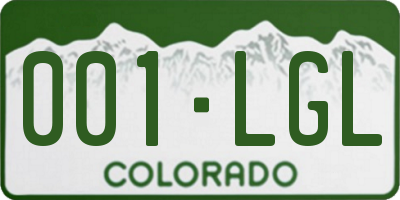 CO license plate 001LGL