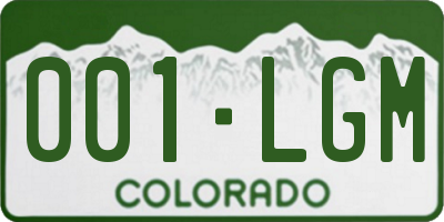 CO license plate 001LGM