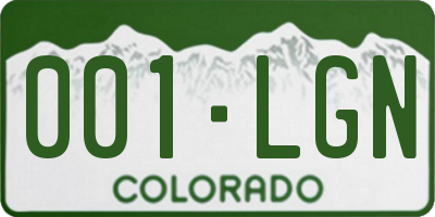 CO license plate 001LGN