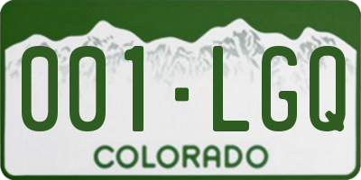 CO license plate 001LGQ