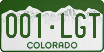 CO license plate 001LGT