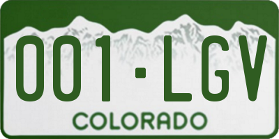 CO license plate 001LGV