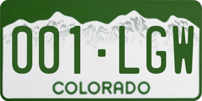 CO license plate 001LGW