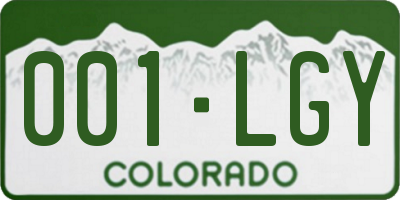 CO license plate 001LGY