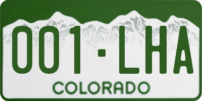 CO license plate 001LHA