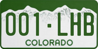 CO license plate 001LHB