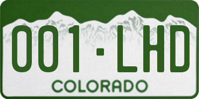 CO license plate 001LHD