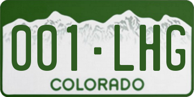 CO license plate 001LHG