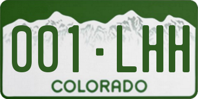 CO license plate 001LHH