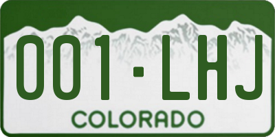 CO license plate 001LHJ