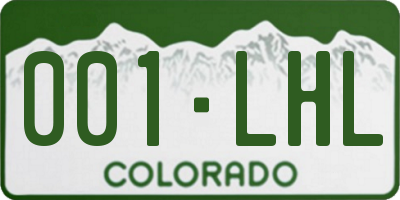 CO license plate 001LHL