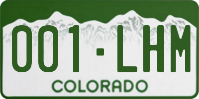 CO license plate 001LHM