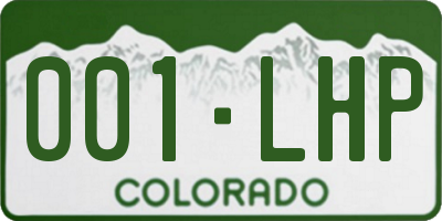 CO license plate 001LHP