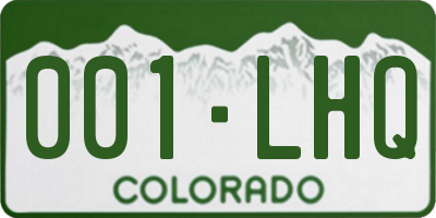 CO license plate 001LHQ