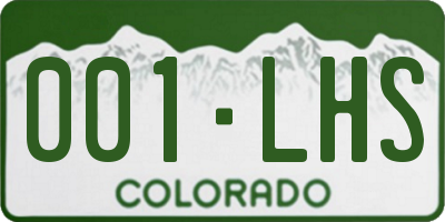 CO license plate 001LHS