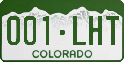 CO license plate 001LHT