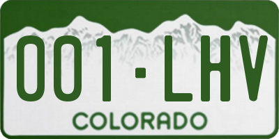 CO license plate 001LHV