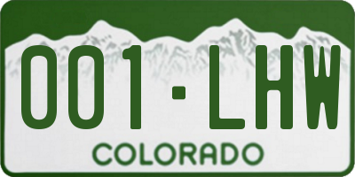 CO license plate 001LHW