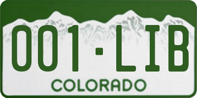 CO license plate 001LIB