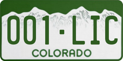 CO license plate 001LIC