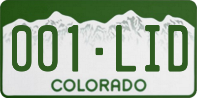 CO license plate 001LID