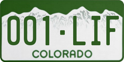 CO license plate 001LIF