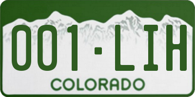 CO license plate 001LIH