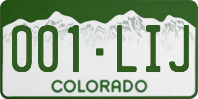 CO license plate 001LIJ