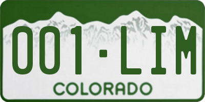 CO license plate 001LIM