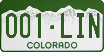 CO license plate 001LIN