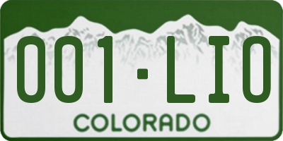 CO license plate 001LIO