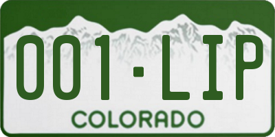 CO license plate 001LIP