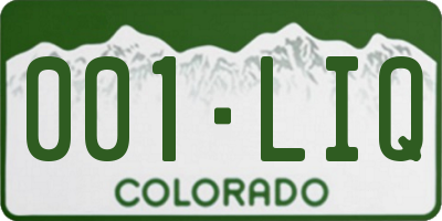 CO license plate 001LIQ