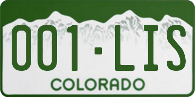 CO license plate 001LIS