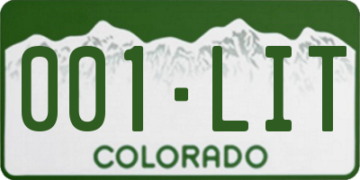 CO license plate 001LIT