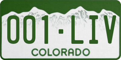 CO license plate 001LIV