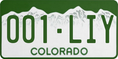 CO license plate 001LIY