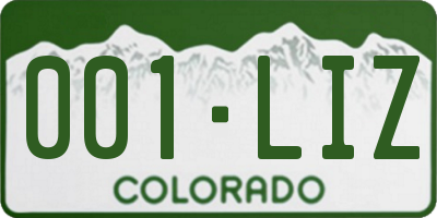 CO license plate 001LIZ